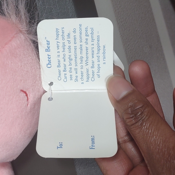•Care Bears Cheer Bear pink rainbow 8.5" Plush Plushie Fairy Core Stuff animals - Picture 15 of 16